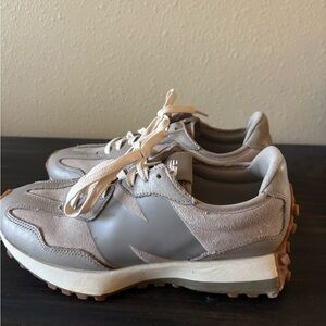 New Balance 327 Gray and Cream Athletic Shoes. Worn only 3 times.